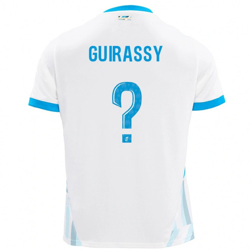 Danxen Hombre Camiseta Moctar Guirassy #0 Blanco Azul Cielo 1ª Equipación 2024/25 La Camisa México