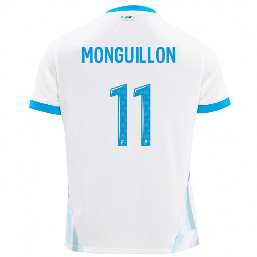 Danxen Hombre Camiseta Coralie Monguillon #11 Blanco Azul Cielo 1ª Equipación 2024/25 La Camisa México