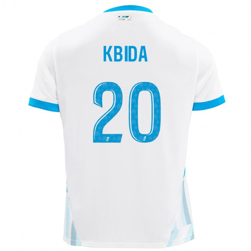 Danxen Hombre Camiseta Inès Kbida #20 Blanco Azul Cielo 1ª Equipación 2024/25 La Camisa México