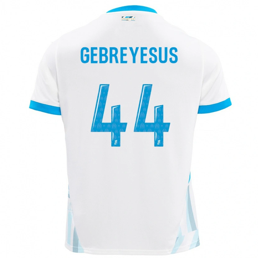 Danxen Hombre Camiseta Esey Gebreyesus #44 Blanco Azul Cielo 1ª Equipación 2024/25 La Camisa México