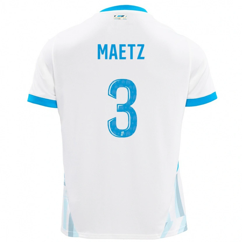 Danxen Hombre Camiseta Agathe Maetz #3 Blanco Azul Cielo 1ª Equipación 2024/25 La Camisa México