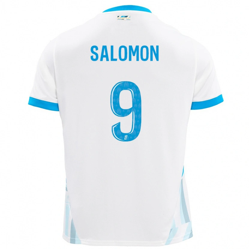Danxen Hombre Camiseta Maeva Salomon #9 Blanco Azul Cielo 1ª Equipación 2024/25 La Camisa México