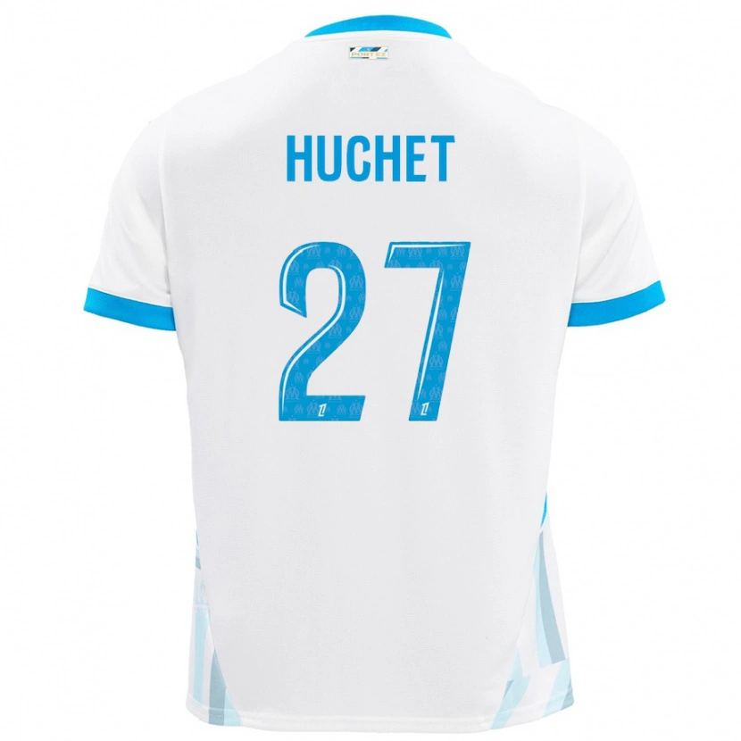 Danxen Hombre Camiseta Sarah Huchet #27 Blanco Azul Cielo 1ª Equipación 2024/25 La Camisa México