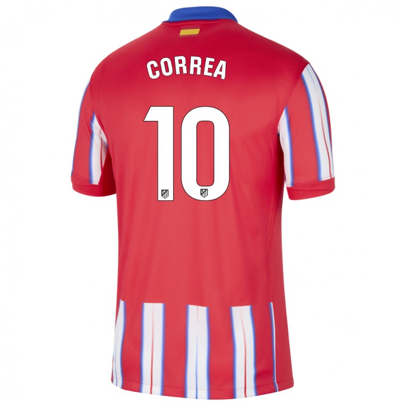 Danxen Hombre Camiseta Ángel Correa #10 Rojo Blanco Azul 1ª Equipación 2024/25 La Camisa México