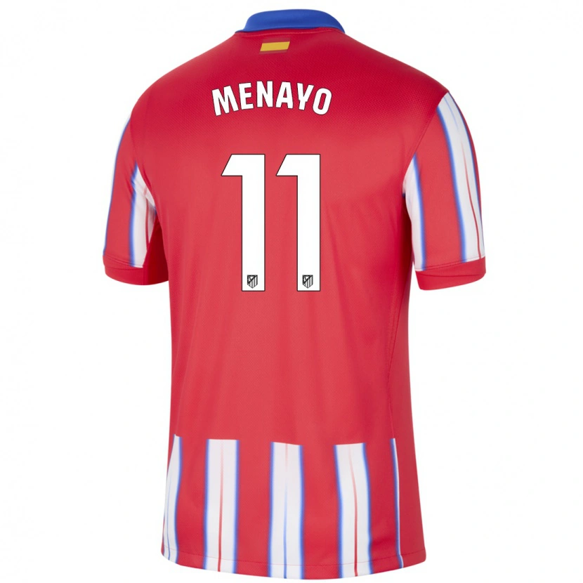 Danxen Hombre Camiseta Carmen Menayo #11 Rojo Blanco Azul 1ª Equipación 2024/25 La Camisa México