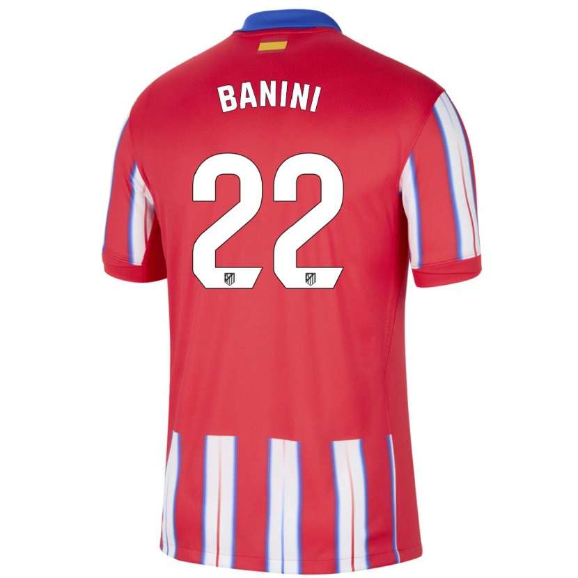 Danxen Hombre Camiseta Estefania Banini #22 Rojo Blanco Azul 1ª Equipación 2024/25 La Camisa México