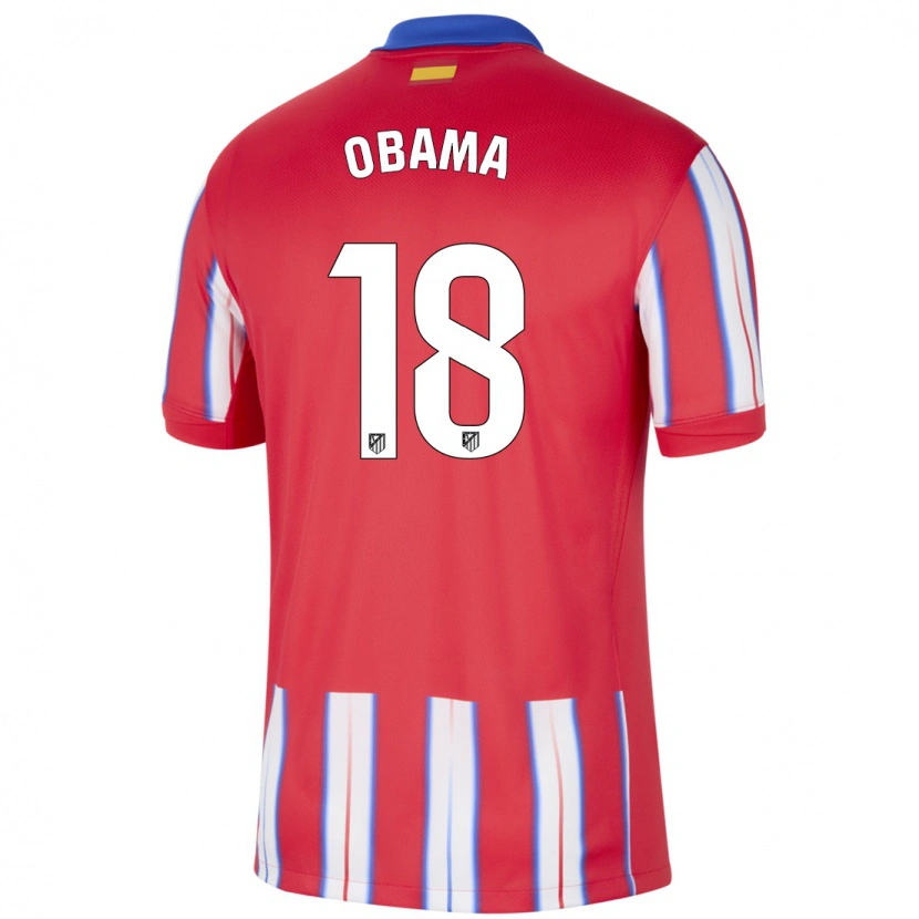 Danxen Hombre Camiseta Salomon Obama #18 Rojo Blanco Azul 1ª Equipación 2024/25 La Camisa México