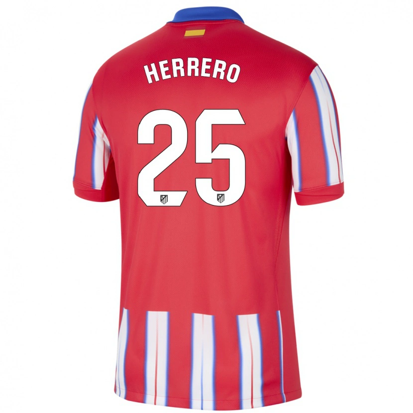 Danxen Hombre Camiseta Alex Herrero #25 Rojo Blanco Azul 1ª Equipación 2024/25 La Camisa México