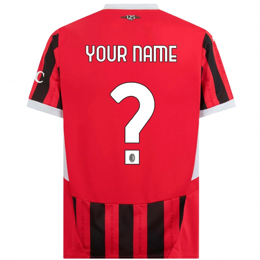 Danxen Hombre Camiseta Su Nombre #0 Rojo Negro 1ª Equipación 2024/25 La Camisa México