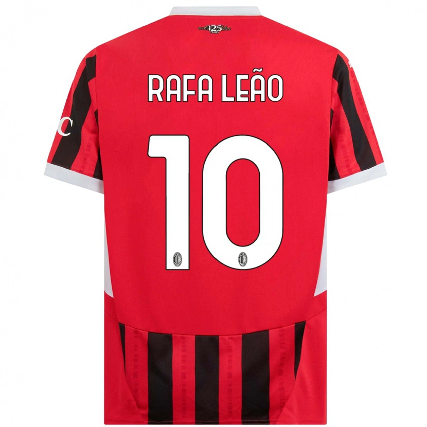 Danxen Hombre Camiseta Rafael Leão #10 Rojo Negro 1ª Equipación 2024/25 La Camisa México