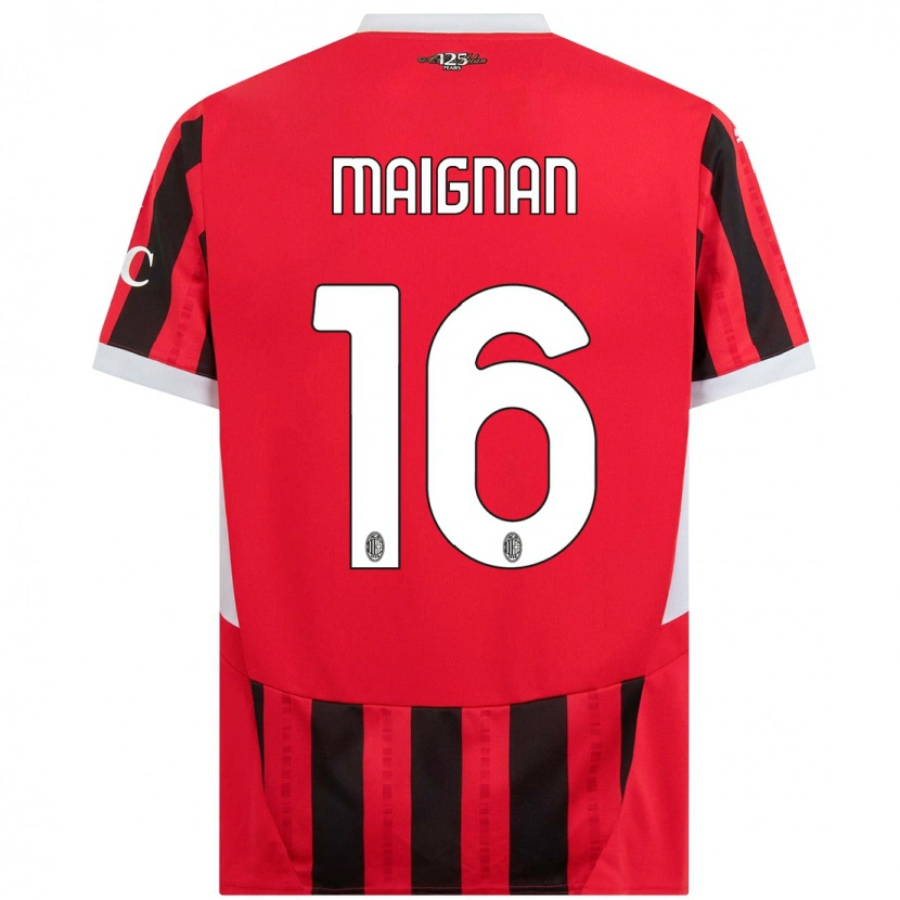 Danxen Hombre Camiseta Mike Maignan #16 Rojo Negro 1ª Equipación 2024/25 La Camisa México