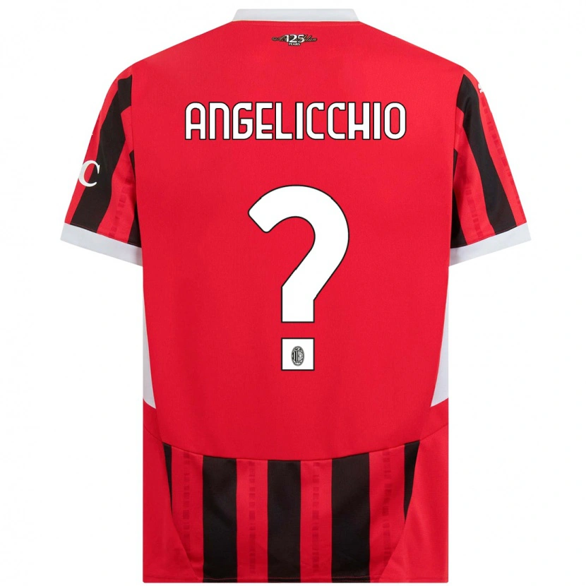 Danxen Hombre Camiseta Mattia Angelicchio #0 Rojo Negro 1ª Equipación 2024/25 La Camisa México