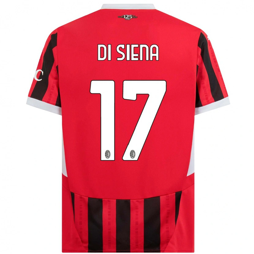 Danxen Hombre Camiseta Andrea Di Siena #17 Rojo Negro 1ª Equipación 2024/25 La Camisa México