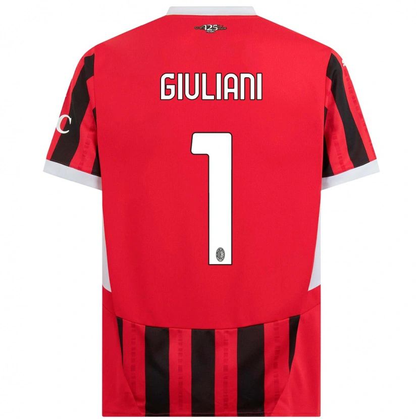 Danxen Hombre Camiseta Laura Giuliani #1 Rojo Negro 1ª Equipación 2024/25 La Camisa México