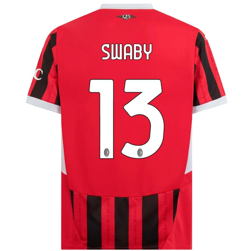 Danxen Hombre Camiseta Allyson Swaby #13 Rojo Negro 1ª Equipación 2024/25 La Camisa México