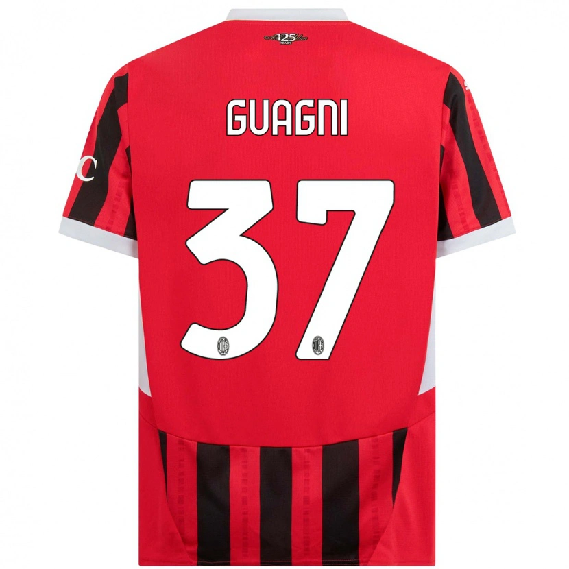 Danxen Hombre Camiseta Alia Guagni #37 Rojo Negro 1ª Equipación 2024/25 La Camisa México