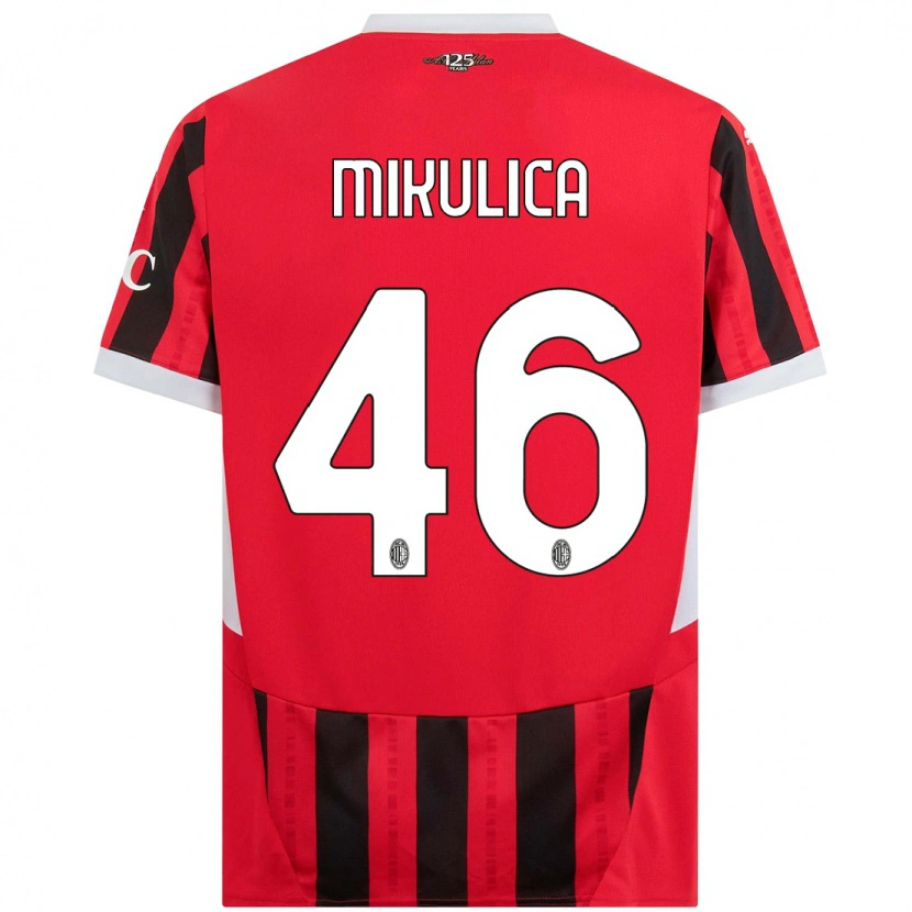 Danxen Hombre Camiseta Petra Mikulica #46 Rojo Negro 1ª Equipación 2024/25 La Camisa México