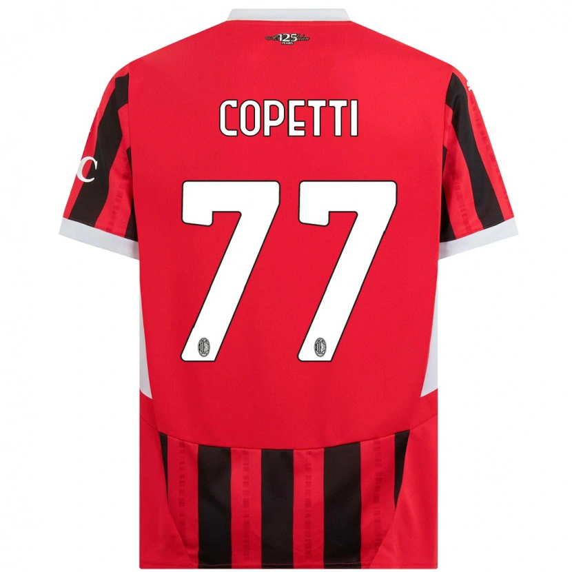 Danxen Hombre Camiseta Matilde Copetti #77 Rojo Negro 1ª Equipación 2024/25 La Camisa México