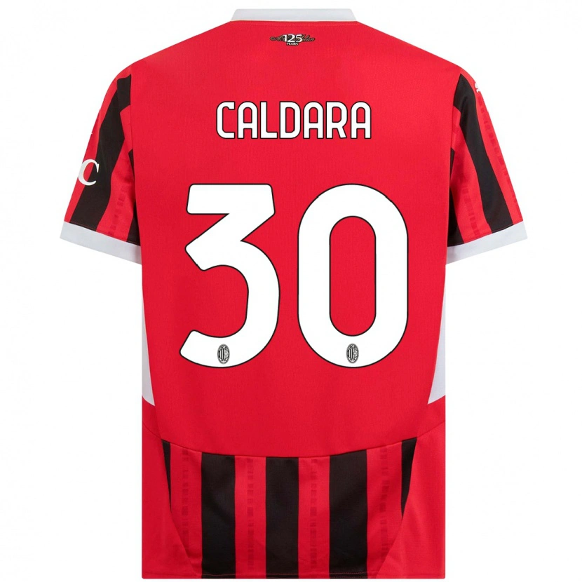 Danxen Hombre Camiseta Mattia Caldara #30 Rojo Negro 1ª Equipación 2024/25 La Camisa México
