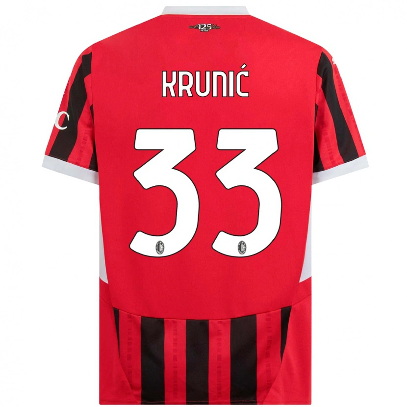 Danxen Hombre Camiseta Rade Krunic #33 Rojo Negro 1ª Equipación 2024/25 La Camisa México