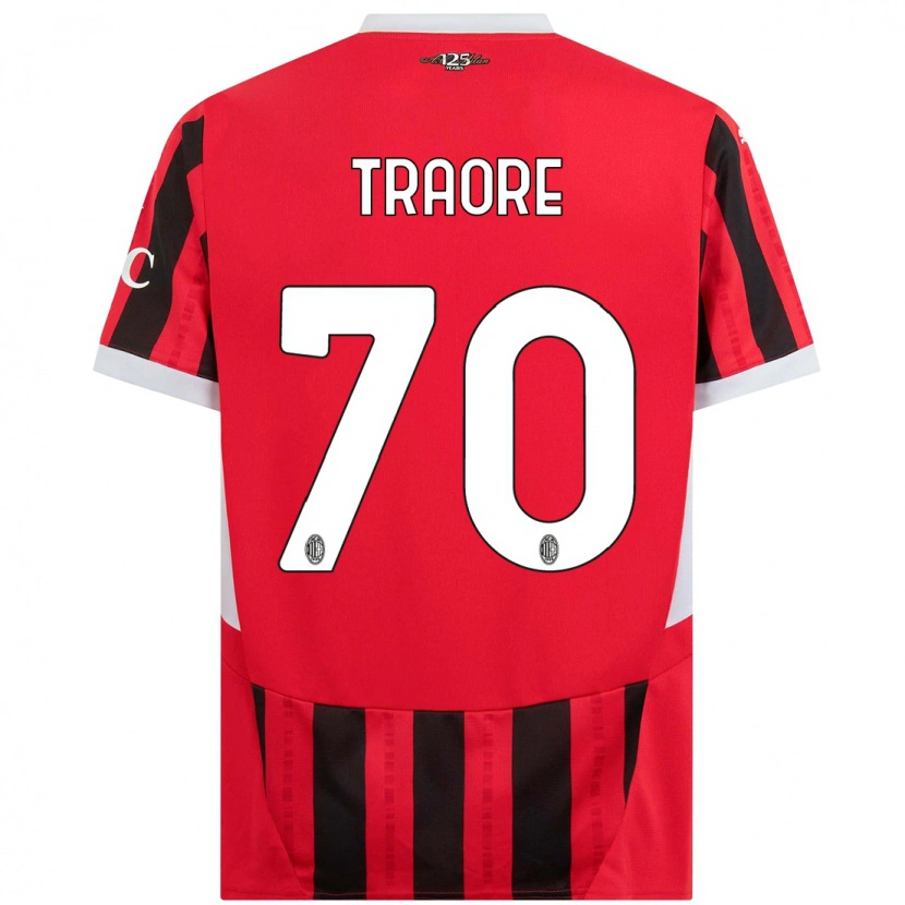 Danxen Hombre Camiseta Chaka Traorè #70 Rojo Negro 1ª Equipación 2024/25 La Camisa México