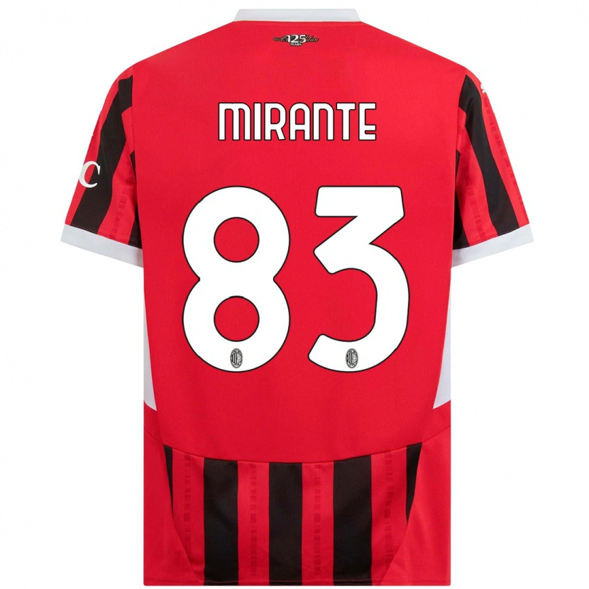Danxen Hombre Camiseta Antonio Mirante #83 Rojo Negro 1ª Equipación 2024/25 La Camisa México