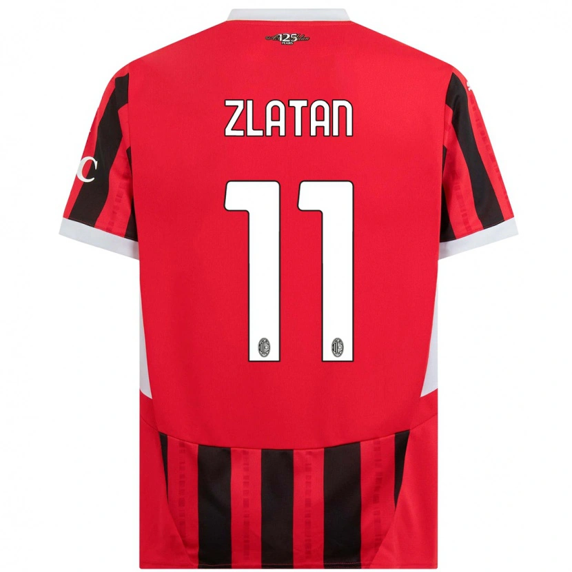 Danxen Hombre Camiseta Zlatan Ibrahimovic #11 Rojo Negro 1ª Equipación 2024/25 La Camisa México