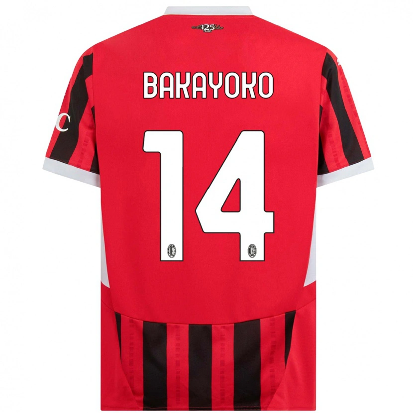 Danxen Hombre Camiseta Tiemoue Bakayoko #14 Rojo Negro 1ª Equipación 2024/25 La Camisa México