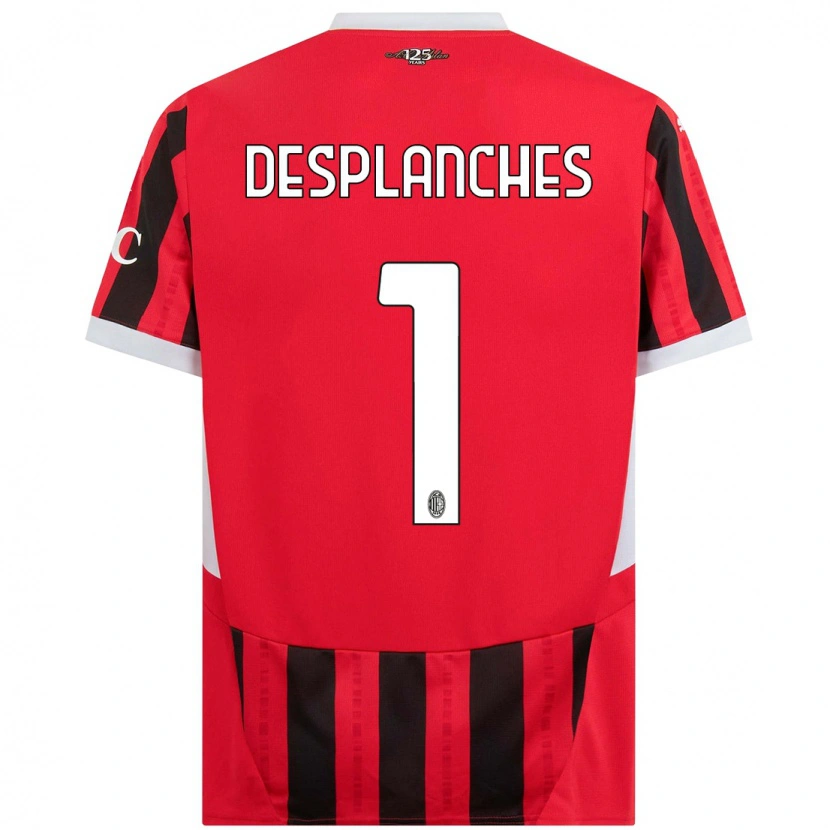 Danxen Hombre Camiseta Sebastiano Desplanches #1 Rojo Negro 1ª Equipación 2024/25 La Camisa México