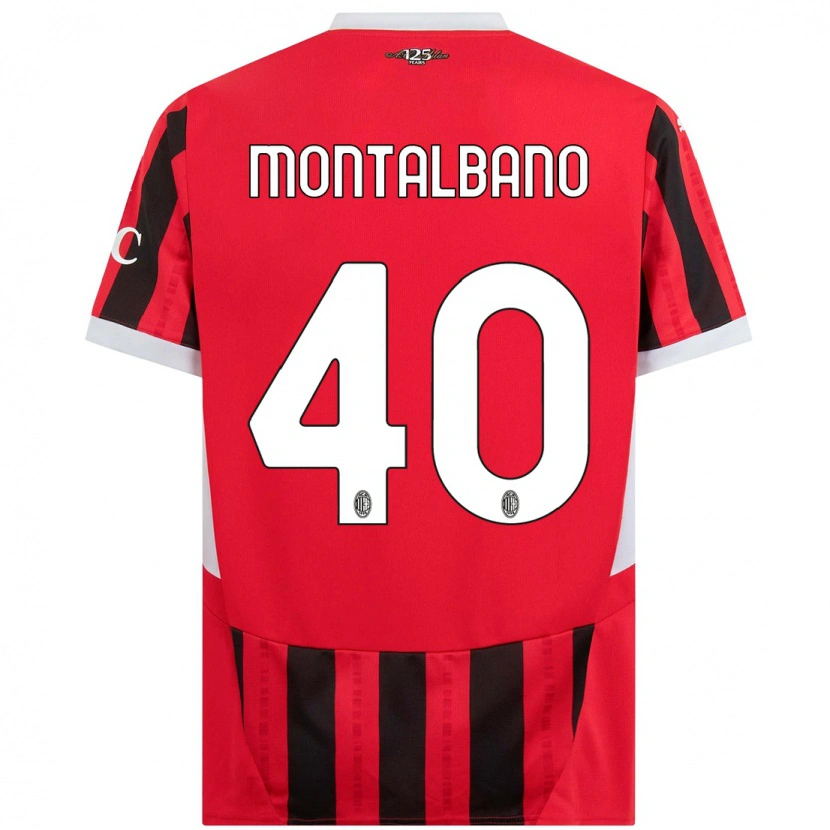 Danxen Hombre Camiseta Nicolo Montalbano #40 Rojo Negro 1ª Equipación 2024/25 La Camisa México