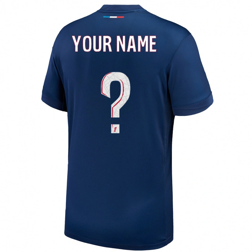 Danxen Hombre Camiseta Su Nombre #0 Azul Marino Blanco 1ª Equipación 2024/25 La Camisa México