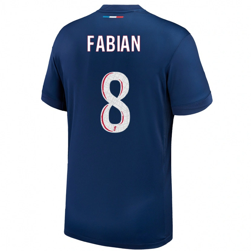 Danxen Hombre Camiseta Fabián Ruiz #8 Azul Marino Blanco 1ª Equipación 2024/25 La Camisa México