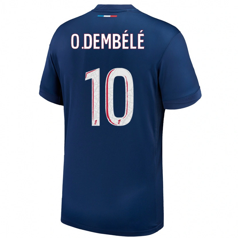Danxen Hombre Camiseta Ousmane Dembélé #10 Azul Marino Blanco 1ª Equipación 2024/25 La Camisa México