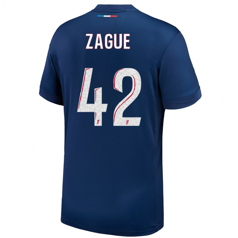 Danxen Hombre Camiseta Yoram Zague #42 Azul Marino Blanco 1ª Equipación 2024/25 La Camisa México