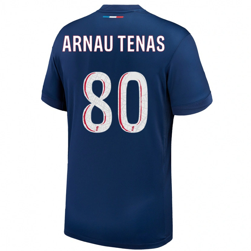Danxen Hombre Camiseta Arnau Tenas #80 Azul Marino Blanco 1ª Equipación 2024/25 La Camisa México