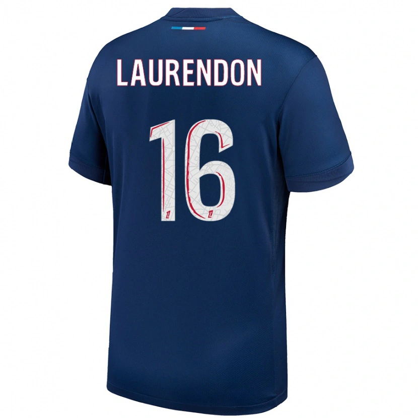 Danxen Hombre Camiseta Bilal Laurendon #16 Azul Marino Blanco 1ª Equipación 2024/25 La Camisa México