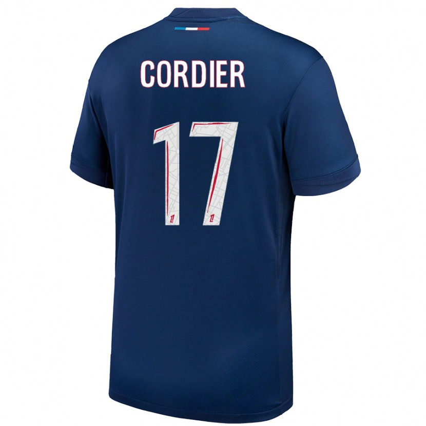 Danxen Hombre Camiseta Thomas Cordier #17 Azul Marino Blanco 1ª Equipación 2024/25 La Camisa México