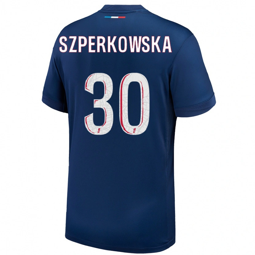 Danxen Hombre Camiseta Oliwia Szperkowska #30 Azul Marino Blanco 1ª Equipación 2024/25 La Camisa México