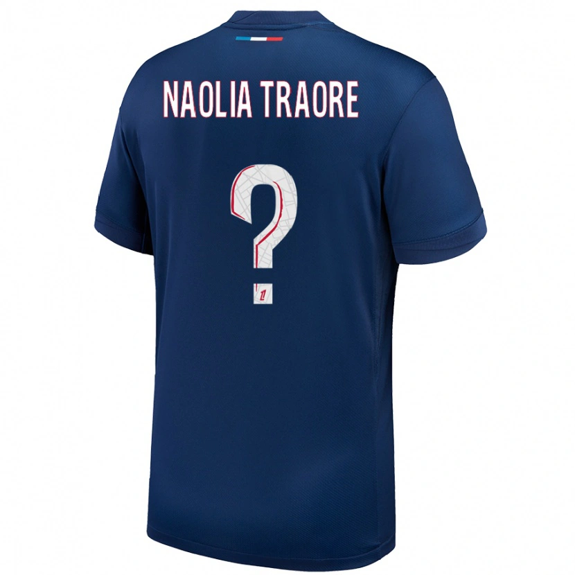 Danxen Hombre Camiseta Naolia Traore #0 Azul Marino Blanco 1ª Equipación 2024/25 La Camisa México