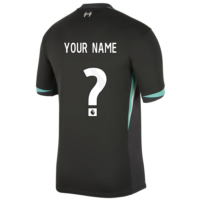 Danxen Hombre Camiseta Su Nombre #0 Negro Antracita Blanco 2ª Equipación 2024/25 La Camisa México