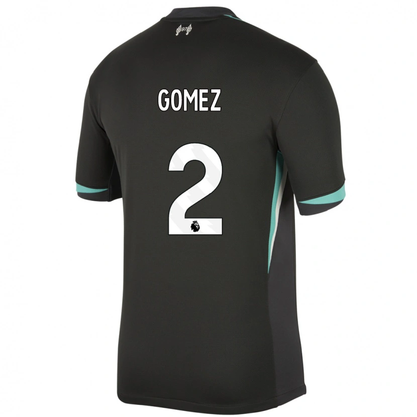 Danxen Hombre Camiseta Joe Gomez #2 Negro Antracita Blanco 2ª Equipación 2024/25 La Camisa México