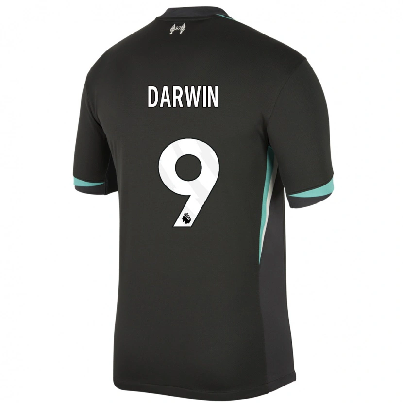 Danxen Hombre Camiseta Darwin Núñez #9 Negro Antracita Blanco 2ª Equipación 2024/25 La Camisa México