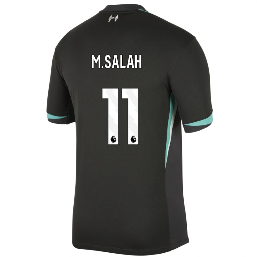 Danxen Hombre Camiseta Mohamed Salah #11 Negro Antracita Blanco 2ª Equipación 2024/25 La Camisa México