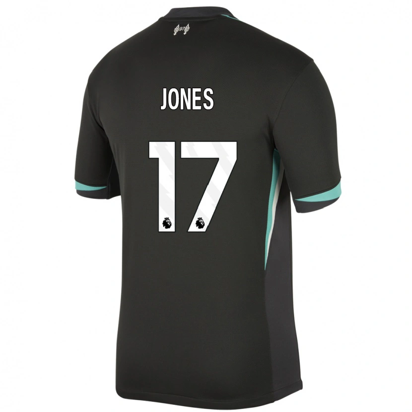 Danxen Hombre Camiseta Curtis Jones #17 Negro Antracita Blanco 2ª Equipación 2024/25 La Camisa México