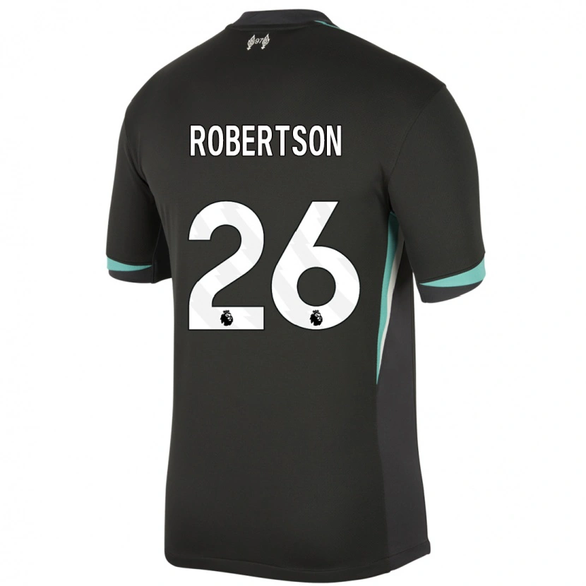 Danxen Hombre Camiseta Andrew Robertson #26 Negro Antracita Blanco 2ª Equipación 2024/25 La Camisa México