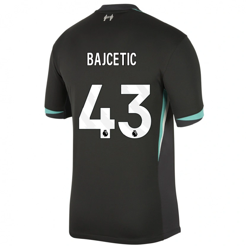 Danxen Hombre Camiseta Stefan Bajcetic #43 Negro Antracita Blanco 2ª Equipación 2024/25 La Camisa México