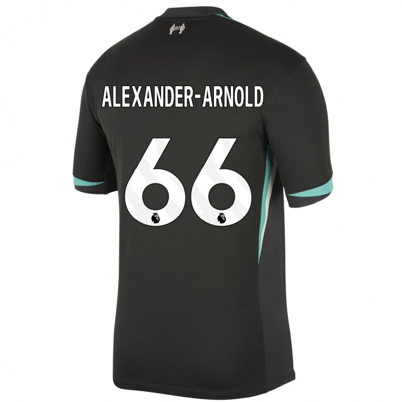 Danxen Hombre Camiseta Trent Alexander-Arnold #66 Negro Antracita Blanco 2ª Equipación 2024/25 La Camisa México