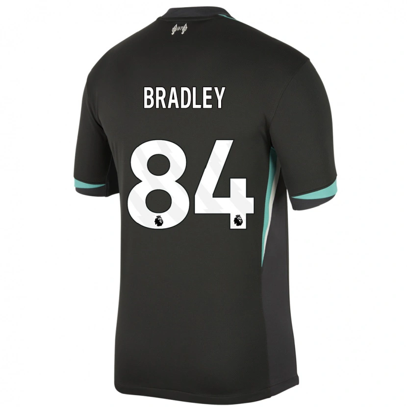 Danxen Hombre Camiseta Conor Bradley #84 Negro Antracita Blanco 2ª Equipación 2024/25 La Camisa México