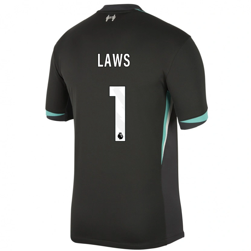 Danxen Hombre Camiseta Rachael Laws #1 Negro Antracita Blanco 2ª Equipación 2024/25 La Camisa México