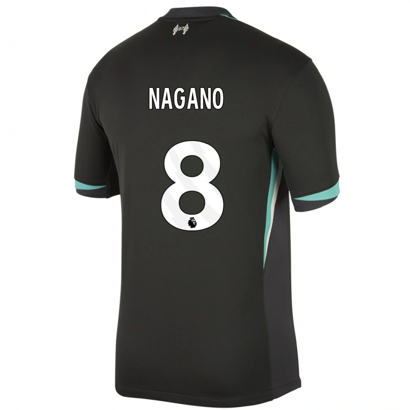 Danxen Hombre Camiseta Fūka Nagano #8 Negro Antracita Blanco 2ª Equipación 2024/25 La Camisa México